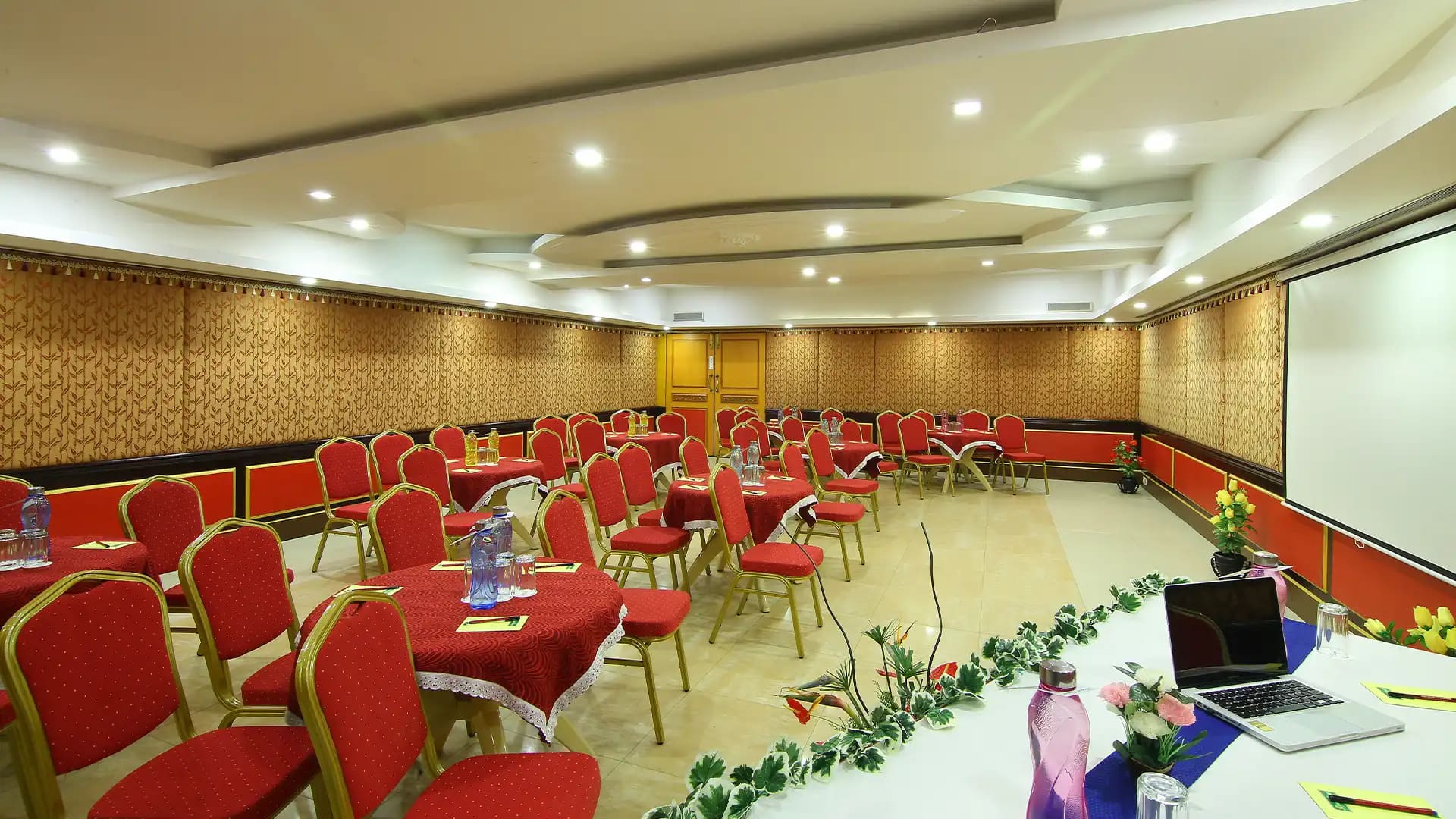 Charminar Hall dining layout for a small reception in Madurai